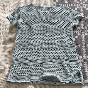 Light Blue Crochet Knit Women’s Swim Cover